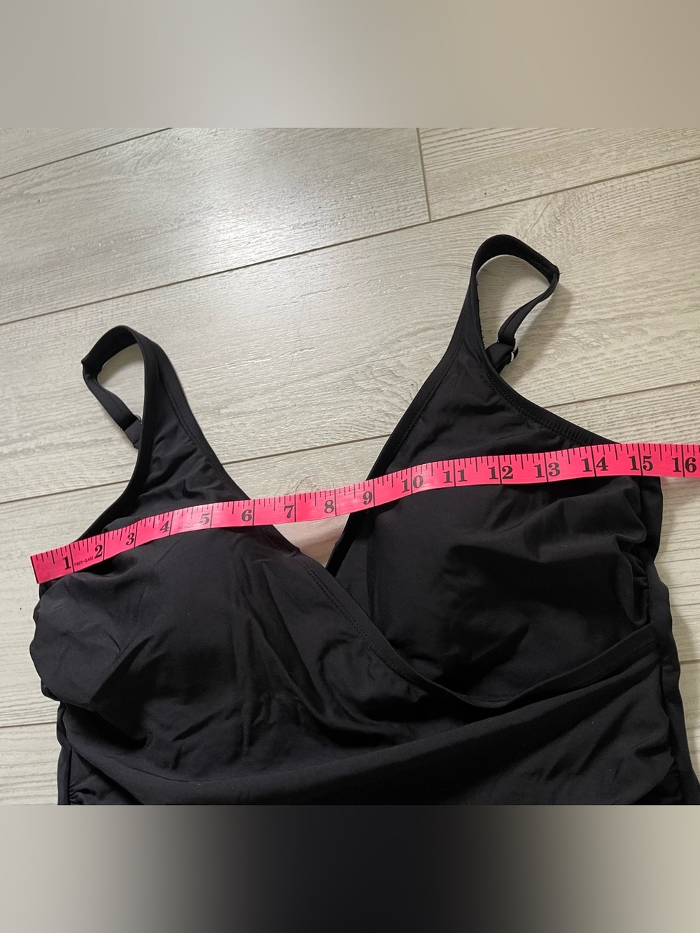 Miradonna by Miraclesuit Classic Black Wrap Front One Pice Swimsuit Size 14 - Picture 6 of 8